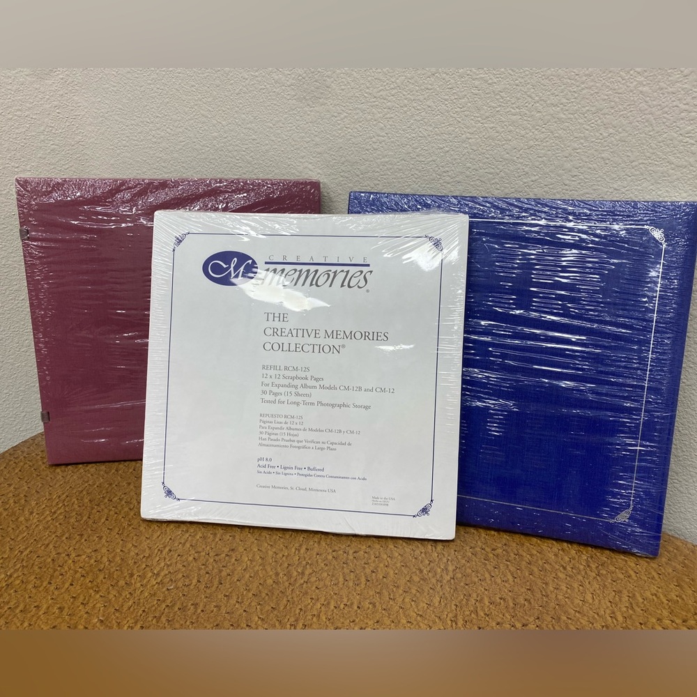 Creative Memories Albums in Blue and mauve with White Pack